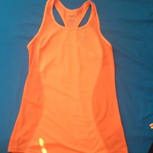 Neon orange Nike tank top Dri-Fit